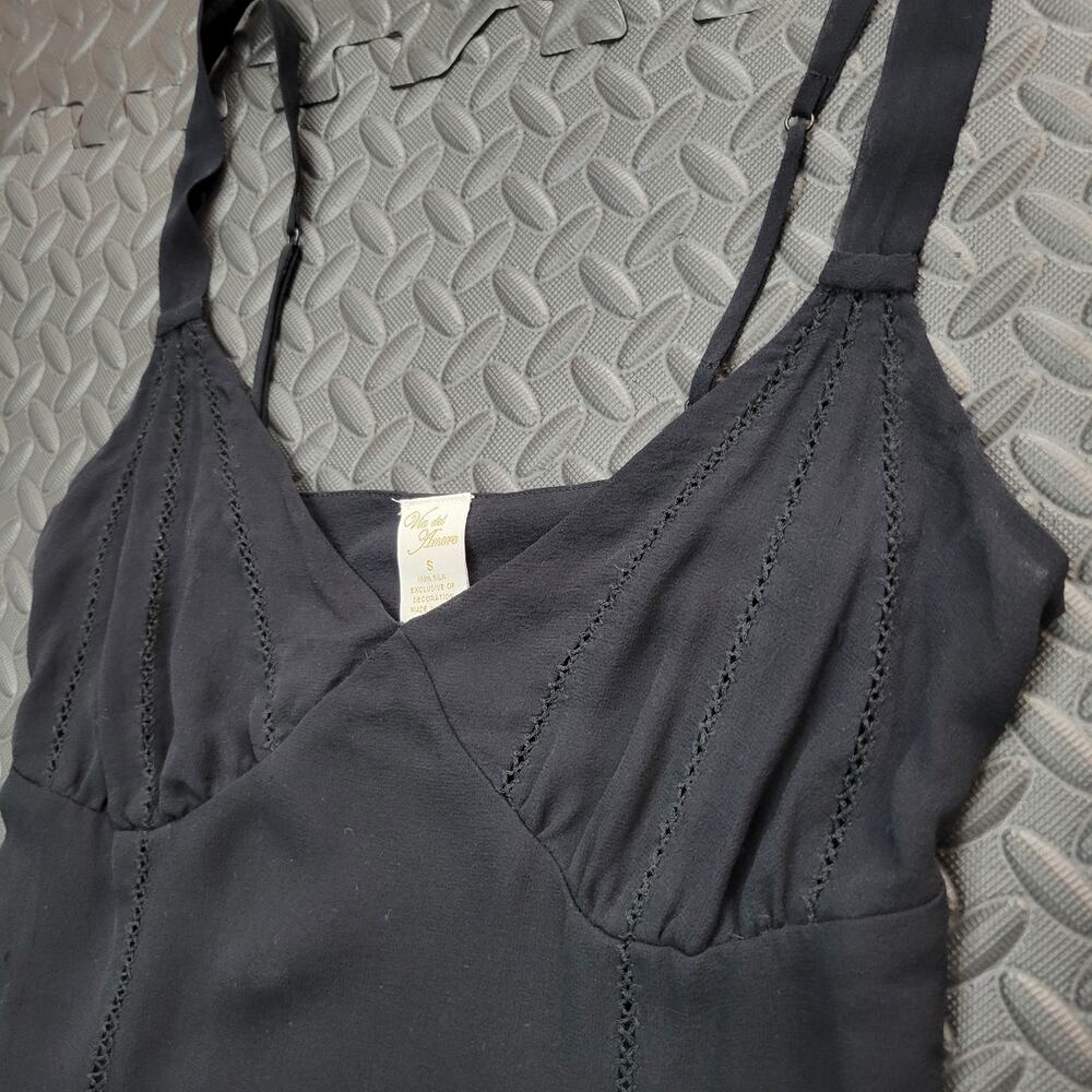 Vintage Via Del Amore Y2K Silk Slip Dress Mini Spaghetti Strap Minimalist Small